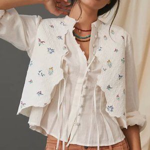 Maeve Garden Quilted Vest Sz Small/Medium